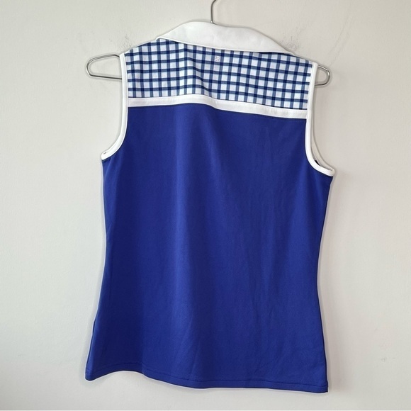 IZOD Golf Collared Polo Tank Top Plaid Checkered Preppy Tennis Prep Sporty - Picture 2 of 7